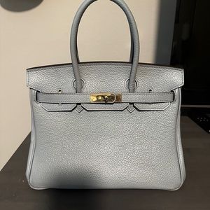 Birkin inspired (no logos) bag real leather